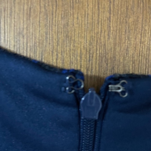 Betsey Johnson size 6 blue and gray plaid midi dress - Picture 5 of 10